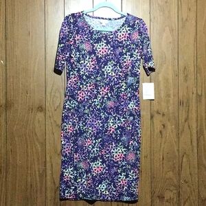 LuLaRoe Casual Purple Pink Scoop Neck Midi Dress